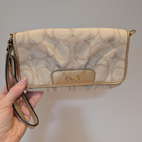 Coach Beige Wristlet Clutch - Picture 2 of 8